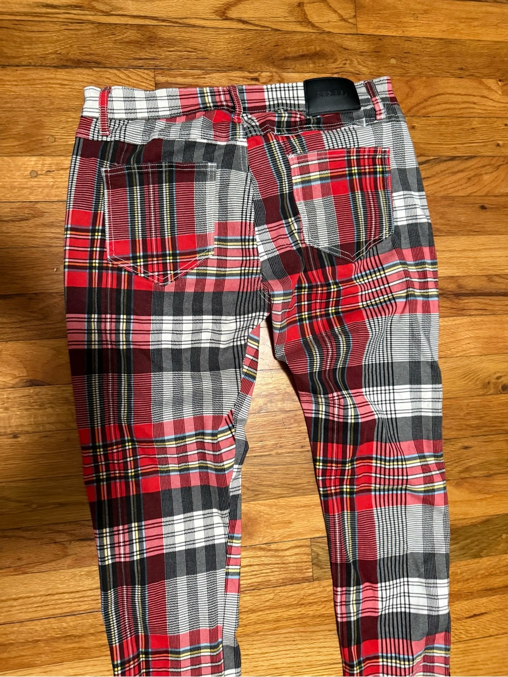 Decibel Slim Fit Stretch Plaid Men’s 34x32 Pants Red Black Gray - Picture 8 of 8